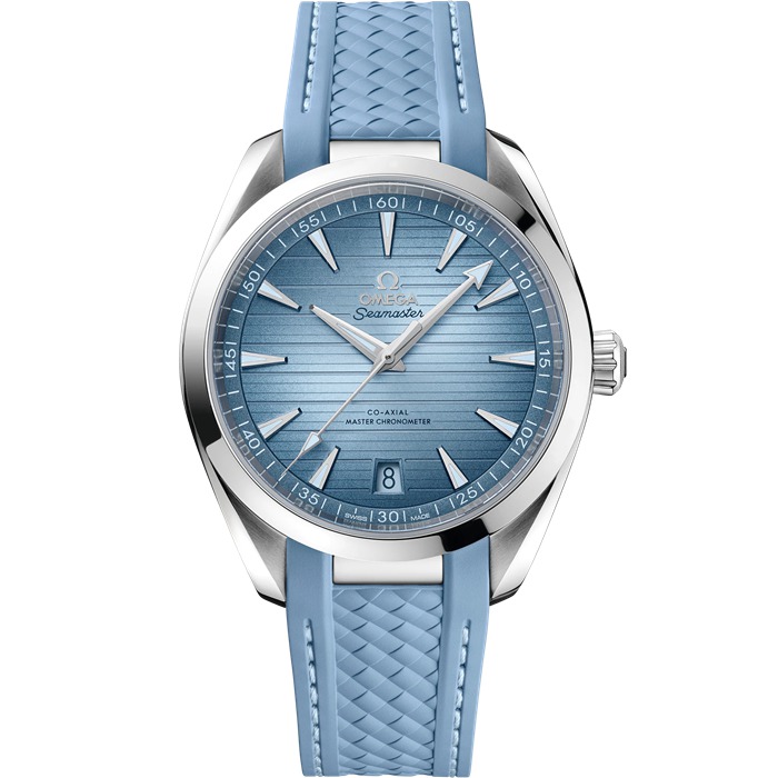 Omega Summer Blue Seamaster Aqua Terra 150M 41 mm, Stahl mit Kautschukband 220.12.41.21.03.008