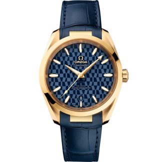 Omega Tokio 2020 Seamaster Aqua Terra 150M 38 mm, Gelbgold mit Lederarmband 522.53.38.20.03.001