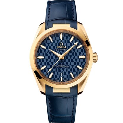 Omega Tokio 2020 Seamaster Aqua Terra 150M 38 mm, Gelbgold mit Lederarmband 522.53.38.20.03.001